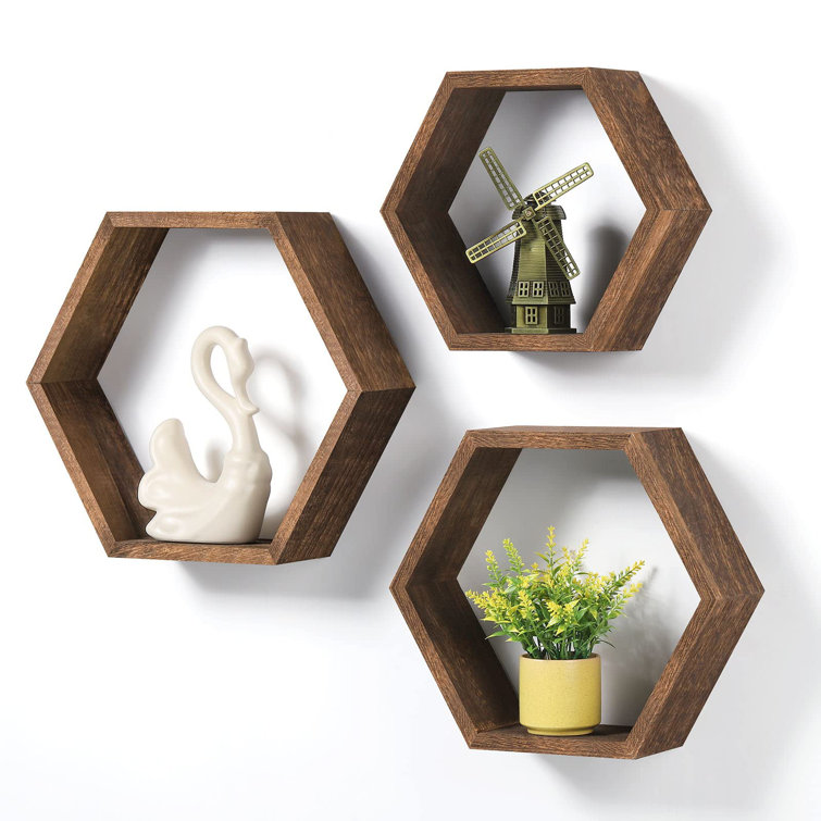 Latitude Run® 3 Piece Hexagon Floating Shelf Wayfair Canada